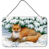 "Caroline's Treasures Winter Fox Wall or Door Hanging Prints ASA2184DS812, 8HX12W, Multicolor"