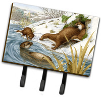 "Caroline's Treasures ASA2186TH68 Playtime Otters Leash or Key Holder, Large, Multicolor"