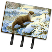 "Caroline's Treasures ASA2187TH68 Winter Otter Leash or Key Holder, Large, Multicolor"
