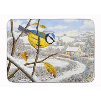 "Caroline's Treasures Winter Eurasian Blue Tit Floor Mat, 19"" x 27"", Multicolor"