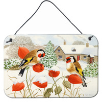 "Caroline's Treasures European Goldfinches Wall or Door Hanging Prints ASA2189DS812, 8HX12W, Multicolor"