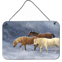 "Caroline's Treasures Seeking Shelter Horses Wall or Door Hanging Prints ASA2197DS812, 8HX12W, Multicolor"