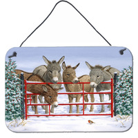 "Caroline's Treasures Donkeys and Robin Wall or Door Hanging Prints ASA2198DS812, 8HX12W, Multicolor"