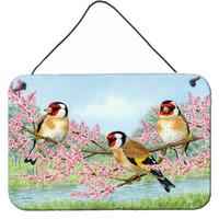 "Caroline's Treasures European Goldfinch Wall or Door Hanging Prints ASA2202DS812, 8HX12W, Multicolor"
