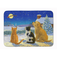 "Caroline's Treasures Golden Retriever kittens Watching Santa Floor Mat, 19"" x 27"", Multicolor"