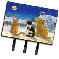 "Caroline's Treasures ASA2208TH68 Golden Retriever and Kittens Watching Santa Leash or Key Holder, Large, Multicolor"