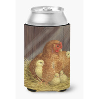 "Caroline's Treasures ASAD0109CC ""My Little Chickadees Hen with Chicks"" Can or Bottle Hugger, Multicolor"