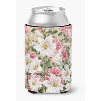 "Caroline's Treasures ASAD0115CC ""Lilies and Roses by Sarah Adams"" Can or Bottle Hugger, Multicolor"