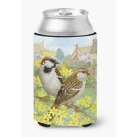 "Caroline's Treasures ASAD0677CC ""House Sparrows by Sarah Adams"" Can or Bottle Hugger, Multicolor"