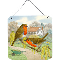 "Caroline's Treasures European Robin by Sarah Adams Wall or Door Hanging Prints ASAD0684DS66, 6HX6W, Multicolor"