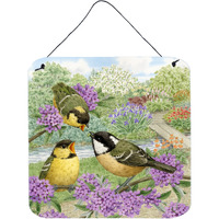 "Caroline's Treasures Coal Tits Feeding Time Wall or Door Hanging Prints ASAD0686DS66, 6HX6W, Multicolor"