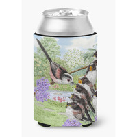 "Caroline's Treasures ASAD0690CC ""Long Tailed Tits by Sarah Adams"" Can or Bottle Hugger, Multicolor"