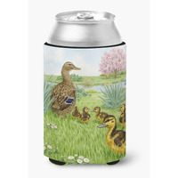 "Caroline's Treasures ASAD0693CC ""Mallard and Ducklings by Sarah Adams"" Can or Bottle Hugger, Multicolor"