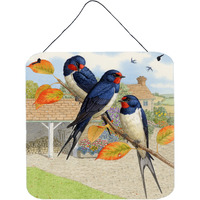 "Caroline's Treasures Swallows by Sarah Adams Wall or Door Hanging Prints ASAD0694DS66, 6HX6W, Multicolor"