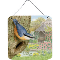 "Caroline's Treasures Nuthatch by Sarah Adams Wall or Door Hanging Prints ASAD0696DS66, 6HX6W, Multicolor"