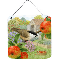 "Caroline's Treasures Coal Tits Apple Picker Wall or Door Hanging Prints ASAD0699DS66, 6HX6W, Multicolor"
