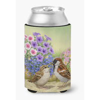 "Caroline's Treasures ASAD0700CC ""House Sparrows Feeding Time"" Can or Bottle Hugger, Multicolor"
