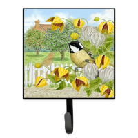 "Caroline's Treasures Coal Tits Yellow Flowers Leash or Key Holder ASAD0702SH4, Small, Multicolor"