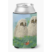 "Caroline's Treasures ASAD0724CC ""Owlets and Butterfly by Sarah Adams"" Can or Bottle Hugger, Multicolor"