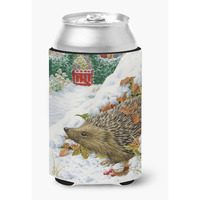 "Caroline's Treasures ASAD0780CC ""Hedgehog and Red Gate Cottage"" Can or Bottle Hugger, Multicolor"