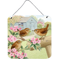 "Caroline's Treasures Wrens by Sarah Adams Wall or Door Hanging Prints ASAD183ADS66, 6HX6W, Multicolor"