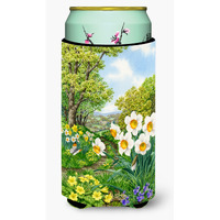 "Caroline's Treasures Spring Flowers by Sarah Adams Tall Boy Koozie Hugger, Multicolor"