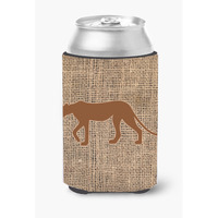 Leopard Burlap and Brown Can or Bottle Beverage Insulator Hugger