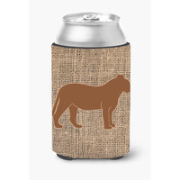 Tiger Burlap and Brown Can or Bottle Beverage Insulator Hugger