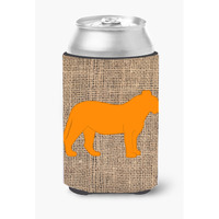 Tiger Burlap and Orange Can or Bottle Beverage Insulator Hugger BB1010