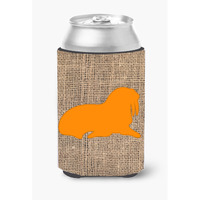Walrus Burlap and Orange Can or Bottle Beverage Insulator Hugger BB1017