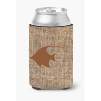 Fish - Angel Fish Burlap and Brown Can or Bottle Beverage Insulator Hugger