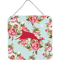 "Caroline's Treasures Fish-Marlin Shabby Chic Blue Roses Wall or Door Hanging Prints, 6 x 6"", Multicolor"