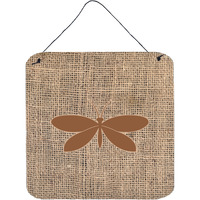 "Caroline's Treasures BB1055-BL-BN-DS66 Moth Burlap and Brown Aluminum Metal Wall or Door Hanging Prints, 6 x 6"", Multicolor"