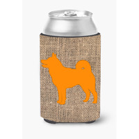 Shiba Inu Burlap and Orange Can or Bottle Beverage Insulator Hugger