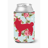 Chihuahua Shabby Chic Blue Roses Can or Bottle Beverage Insulator Hugger BB1068