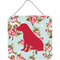 "Caroline's Treasures Boykin Spaniel Shabby Chic Blue Roses Wall or Door Hanging Prints, 6 x 6"", Multicolor"
