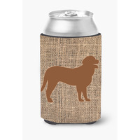 Curly Coated Retriever Burlap and Brown Can or Bottle Beverage Insulator Hugger BB1074