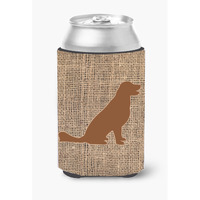 Labrador Burlap and Brown Can or Bottle Beverage Insulator Hugger