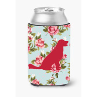 Labrador Shabby Chic Blue Roses Can or Bottle Beverage Insulator Hugger BB1076