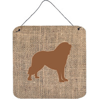 "Caroline's Treasures Tibetial Mastiff Burlap and Brown Wall or Door Hanging Prints, 6 x 6"", Multicolor"