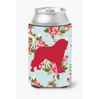 Tibetial Mastiff Shabby Chic Blue Roses Can or Bottle Beverage Insulator Hugger BB1077