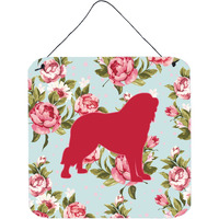 "Caroline's Treasures Tibetial Mastiff Shabby Chic Blue Roses Wall or Door Hanging Prints, 6 x 6"", Multicolor"