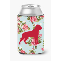 Rottweiler Shabby Chic Blue Roses Can or Bottle Beverage Insulator Hugger BB1083