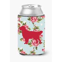 Golden Retriever Shabby Chic Blue Roses Can or Bottle Beverage Insulator Hugger BB1085