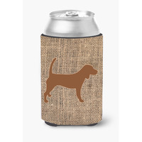 Beagle Burlap and Brown Can or Bottle Beverage Insulator Hugger