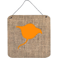 "Caroline's Treasures BB1094-BL-OR-DS66 Stingray Burlap and Orange Aluminum Metal Wall or Door Hanging Prints, 6 x 6"", Multicolor"