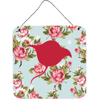 "Caroline's Treasures BB1094-RS-BU-DS66 Stingray Shabby Chic Blue Roses Wall or Door Hanging Prints, 6 x 6"", Multicolor"
