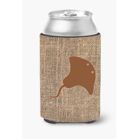 Stingray Burlap and Brown Can or Bottle Beverage Insulator Hugger