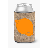 Shell Burlap and Orange Can or Bottle Beverage Insulator Hugger