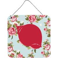 "Caroline's Treasures Shell Shabby Chic Blue Roses Aluminum Metal Wall or Door Hanging Prints, 6 x 6"", Multicolor"